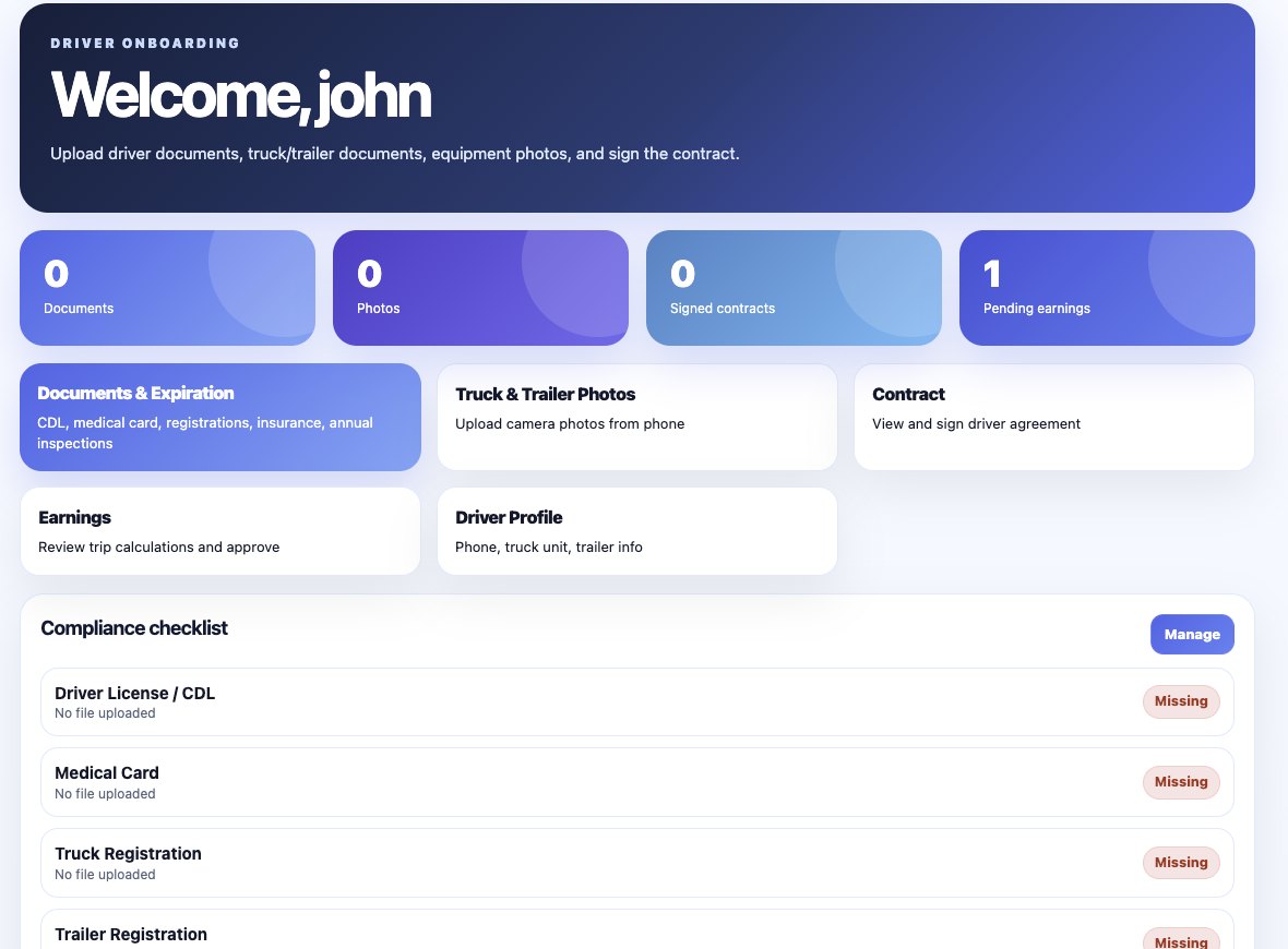 Driver Portal screenshot